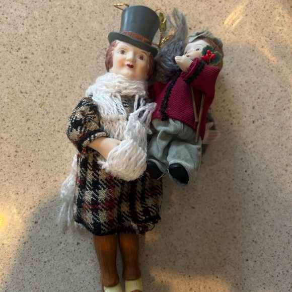 Vintage 1984 Kurt Adler 🎄Bob Cratchit and Tiny Tim Porcelain Christmas Carol ♥️ - Picture 3 of 12